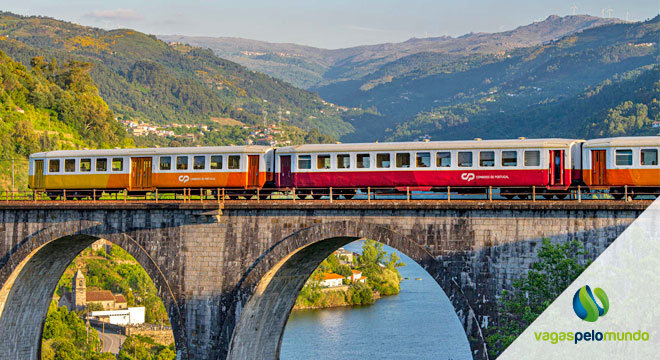 viagem de trem em Portugal